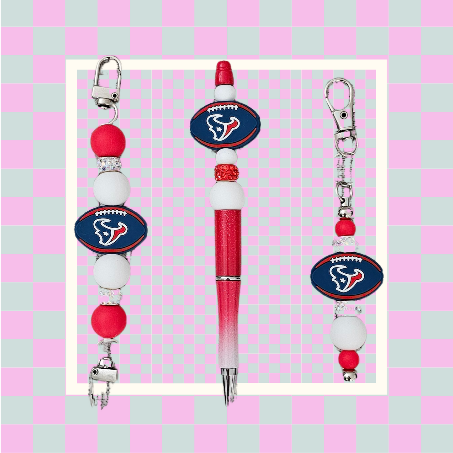 Texans Bundle- Phone Hand Strap/Pen/Keychain