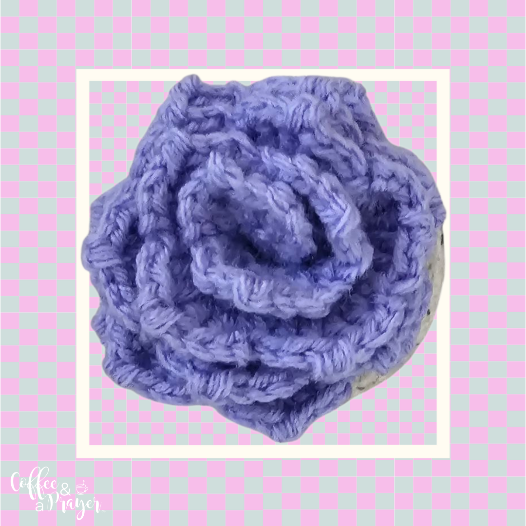 Crochet Flower in Pot - Handmade Desk Decor- Home Decor Gift for All Ages -Light Purple Color