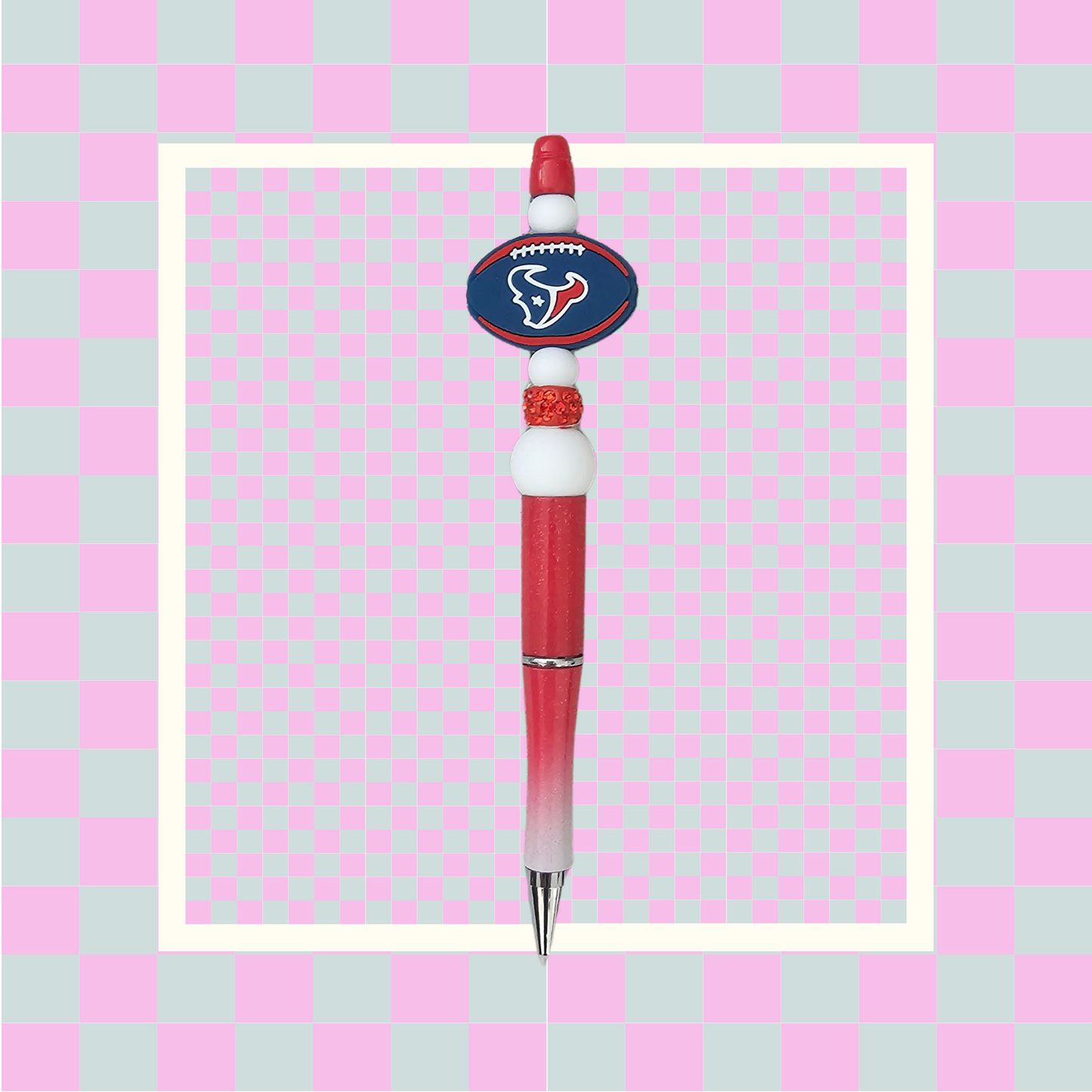 Pen- Silicone Beaded Pen with Texans Focal