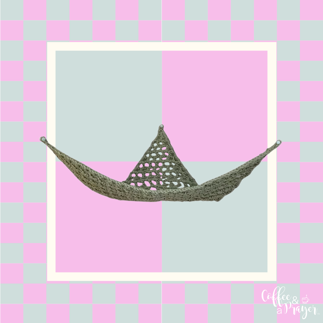Crochet Hammock, Wall Hanger for Toys, Stuffed Animals, and Plushies- Frosty Green Color