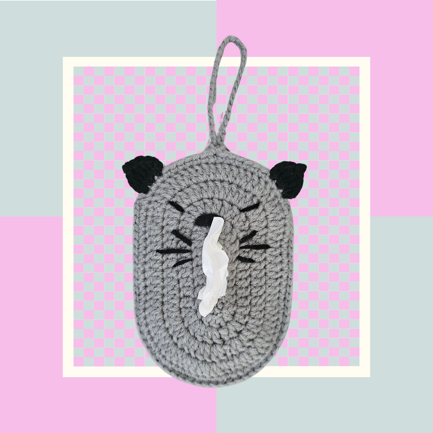 Crochet Tissue Cat Pouch