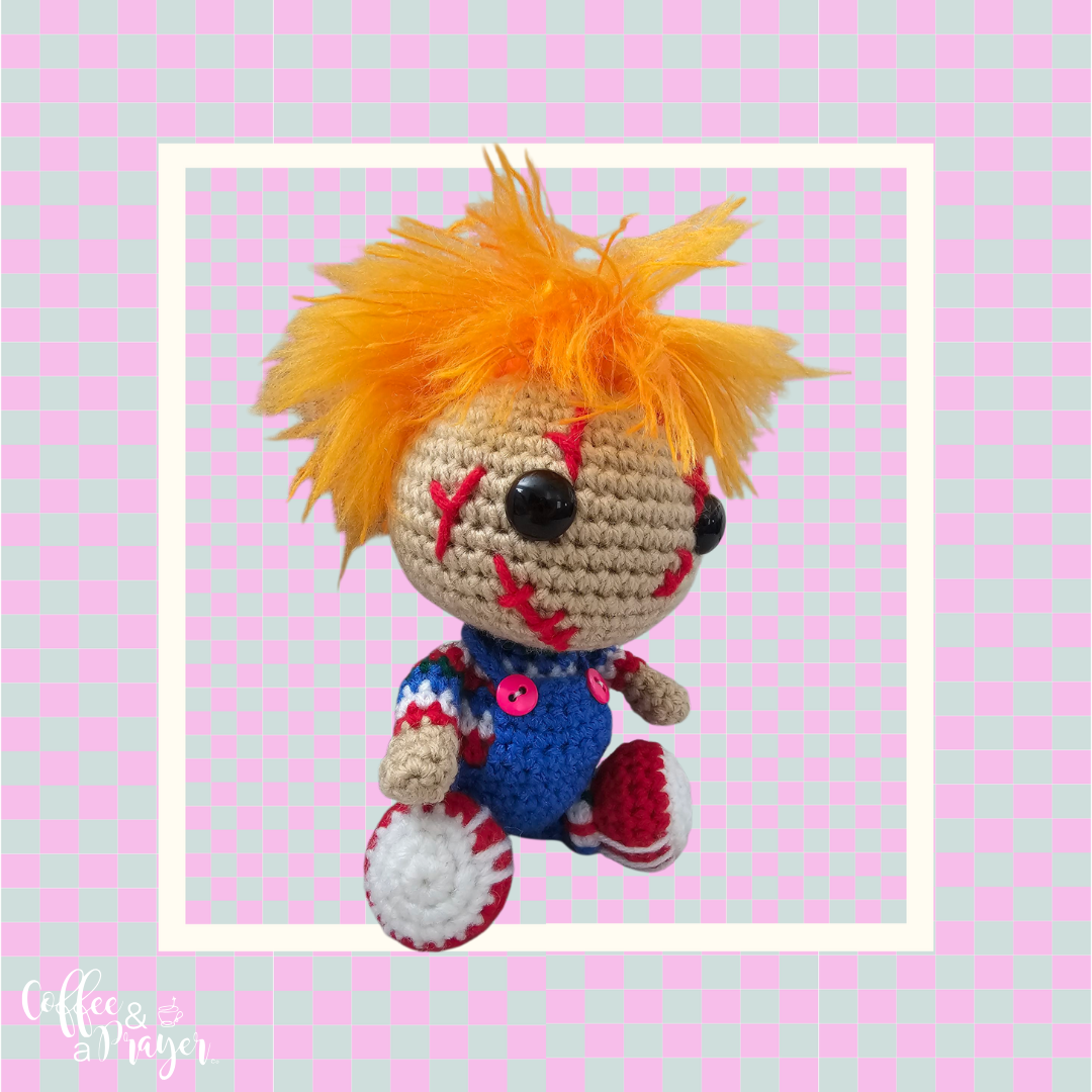Crochet Chucky Horror Doll | Handmade Creepy Cute Amigurumi Doll