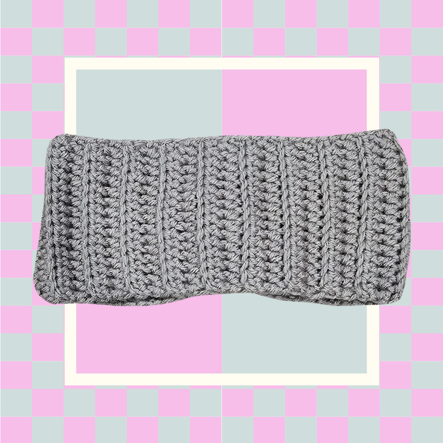 Crochet Twisted Headband- Gray