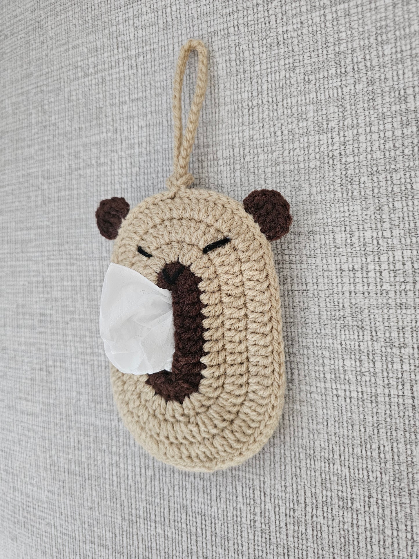 Crochet Tissue Bear Pouch