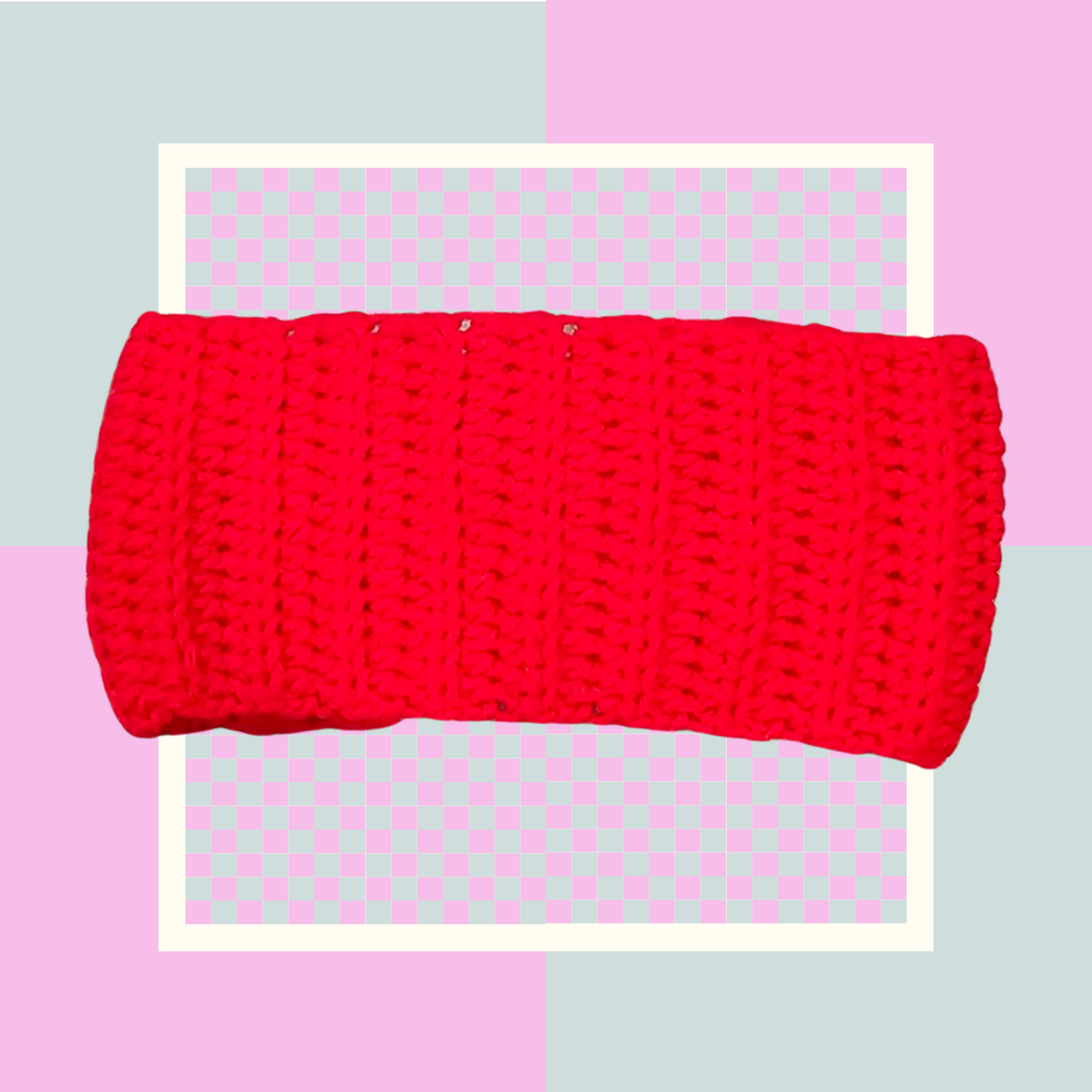 Crochet Twisted Headband- Red