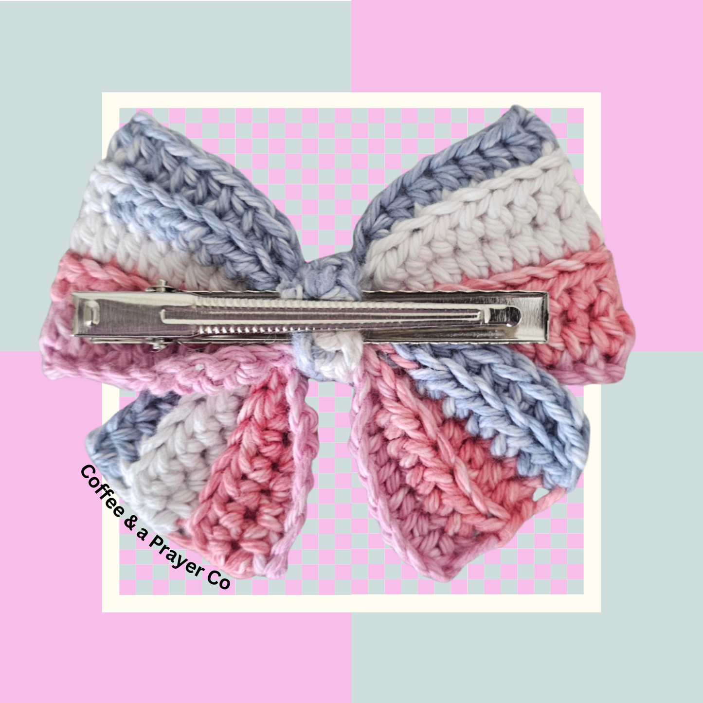 Crochet Bow with Alligator Clip