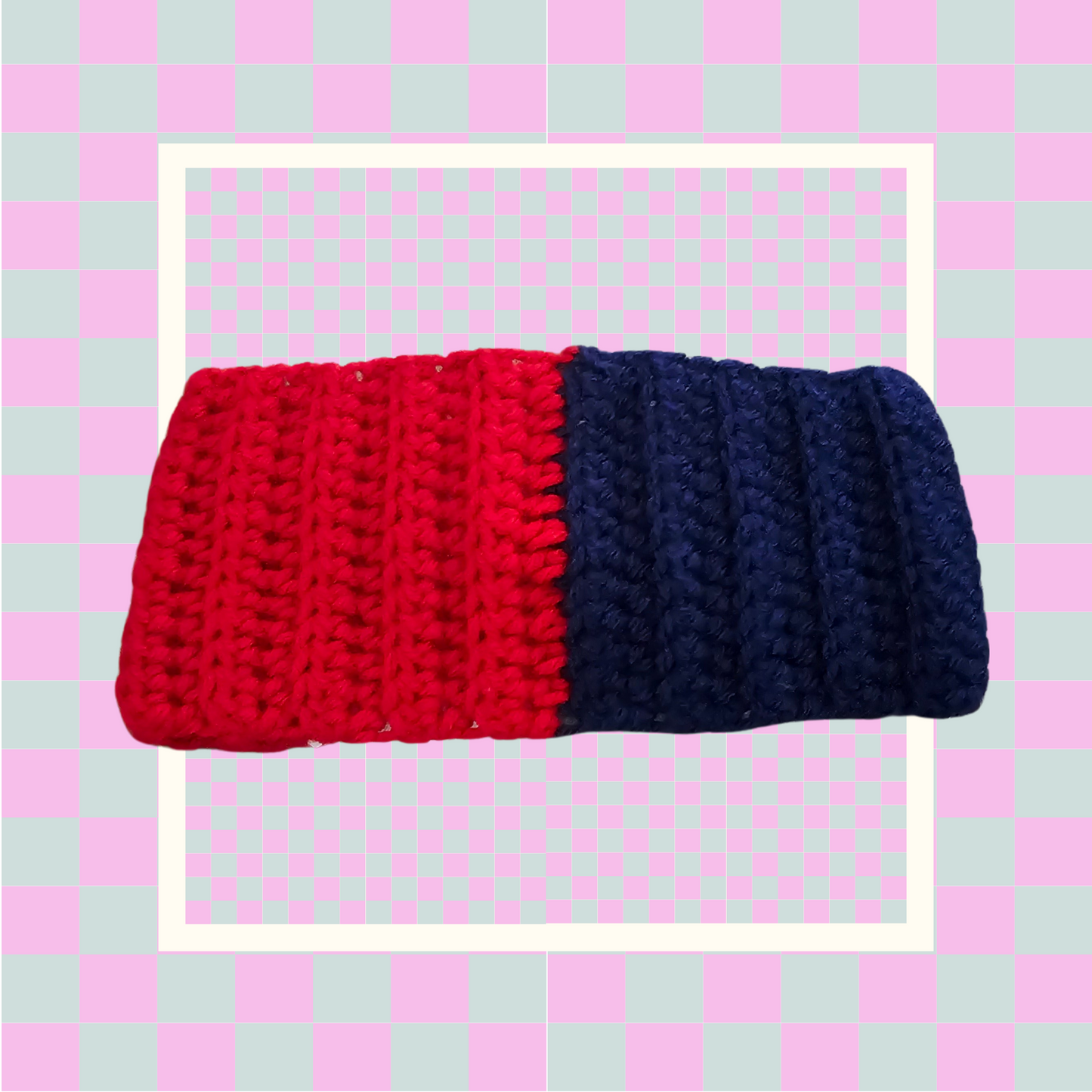 Crochet Twisted Headband- Red/White/Navy Houston Texans Inspired
