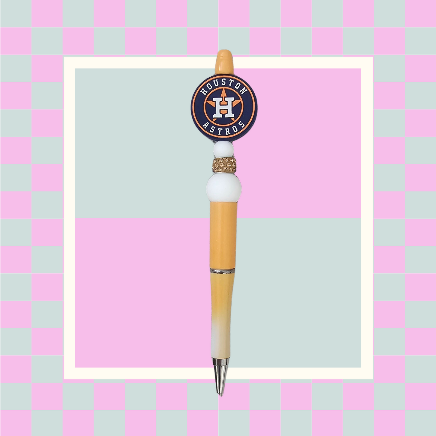 Pen- Silicone Beaded Pen with Astros Focal