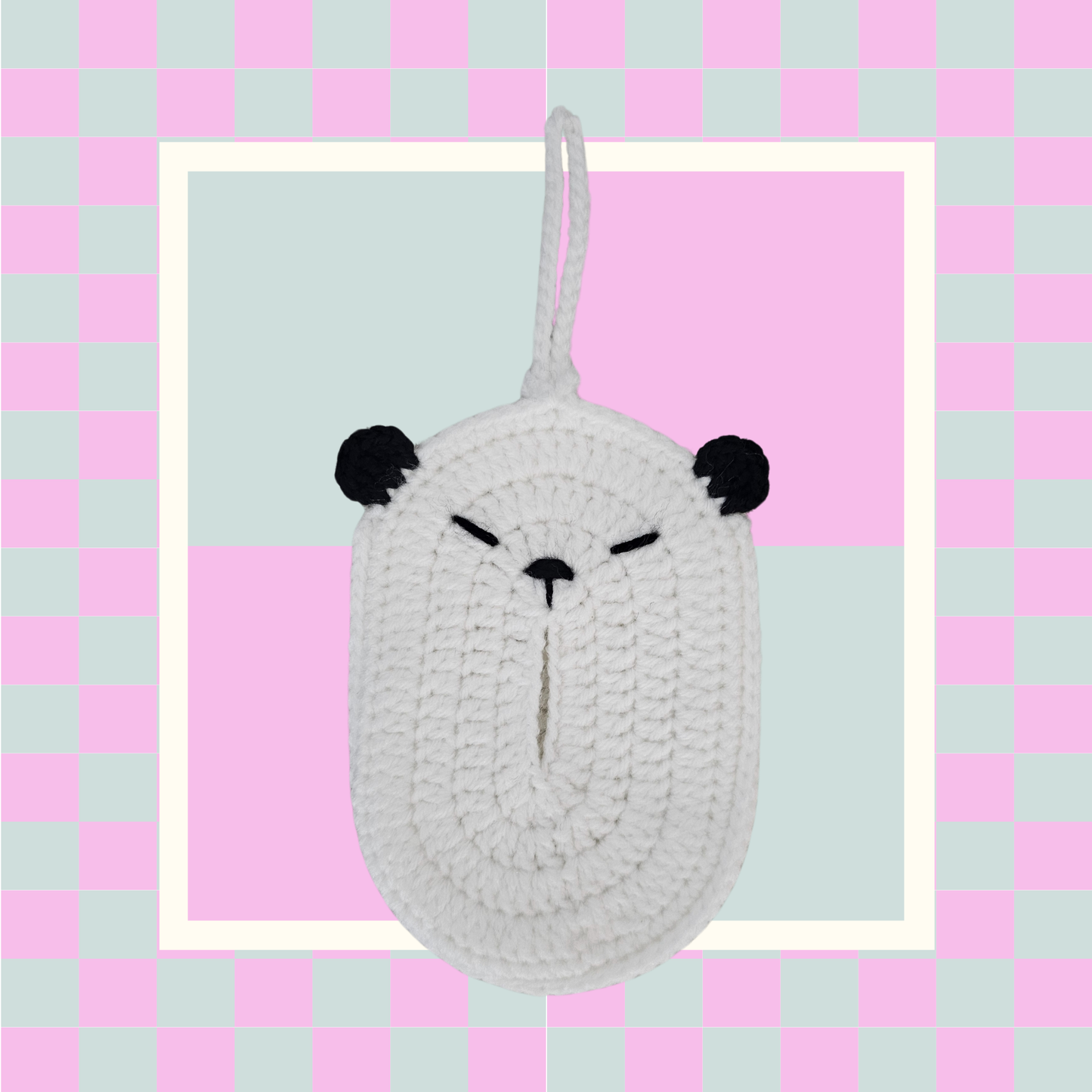 Crochet Tissue Panda Pouch