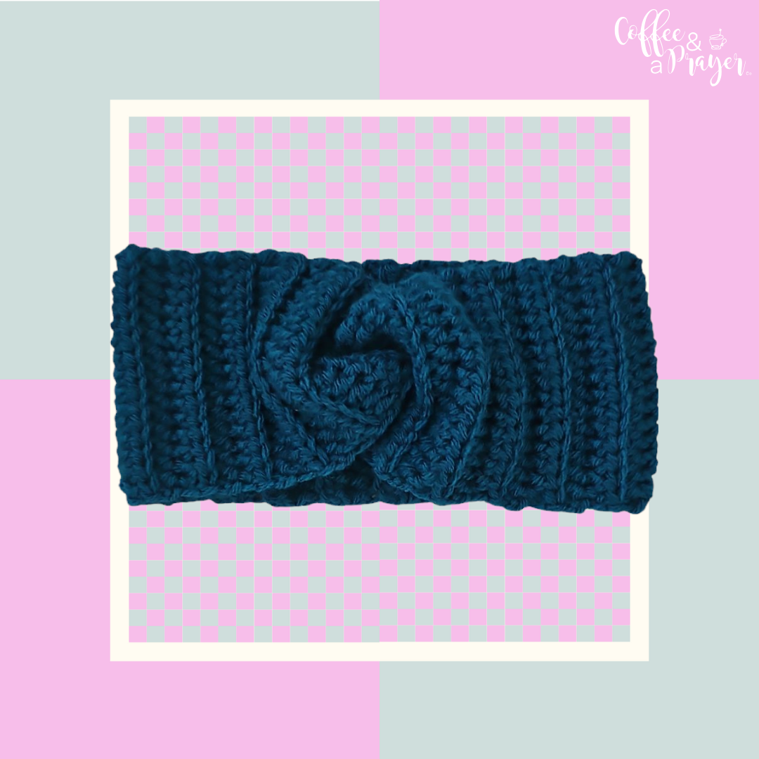 Crochet Twisted Headband- Teal Color