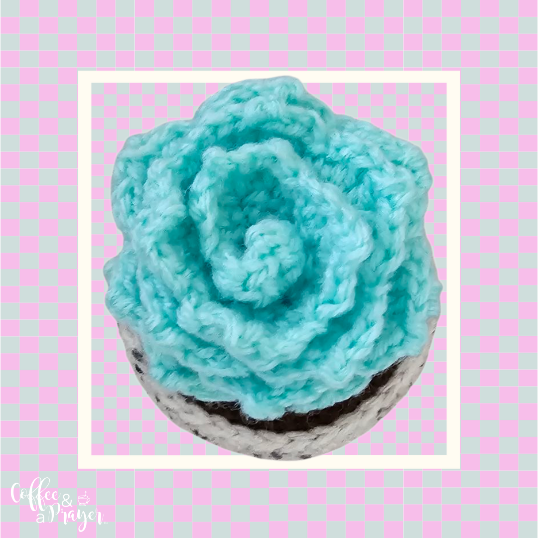 Crochet Flower in Pot - Handmade Desk Decor- Home Decor Gift for All Ages -Mint Greeen Color