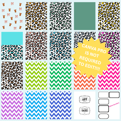 Digital Editable Highland Cow Composition Notebook Cover | Canva Template | Printable Kawaii School Cover | Digital Download PDF with LINK