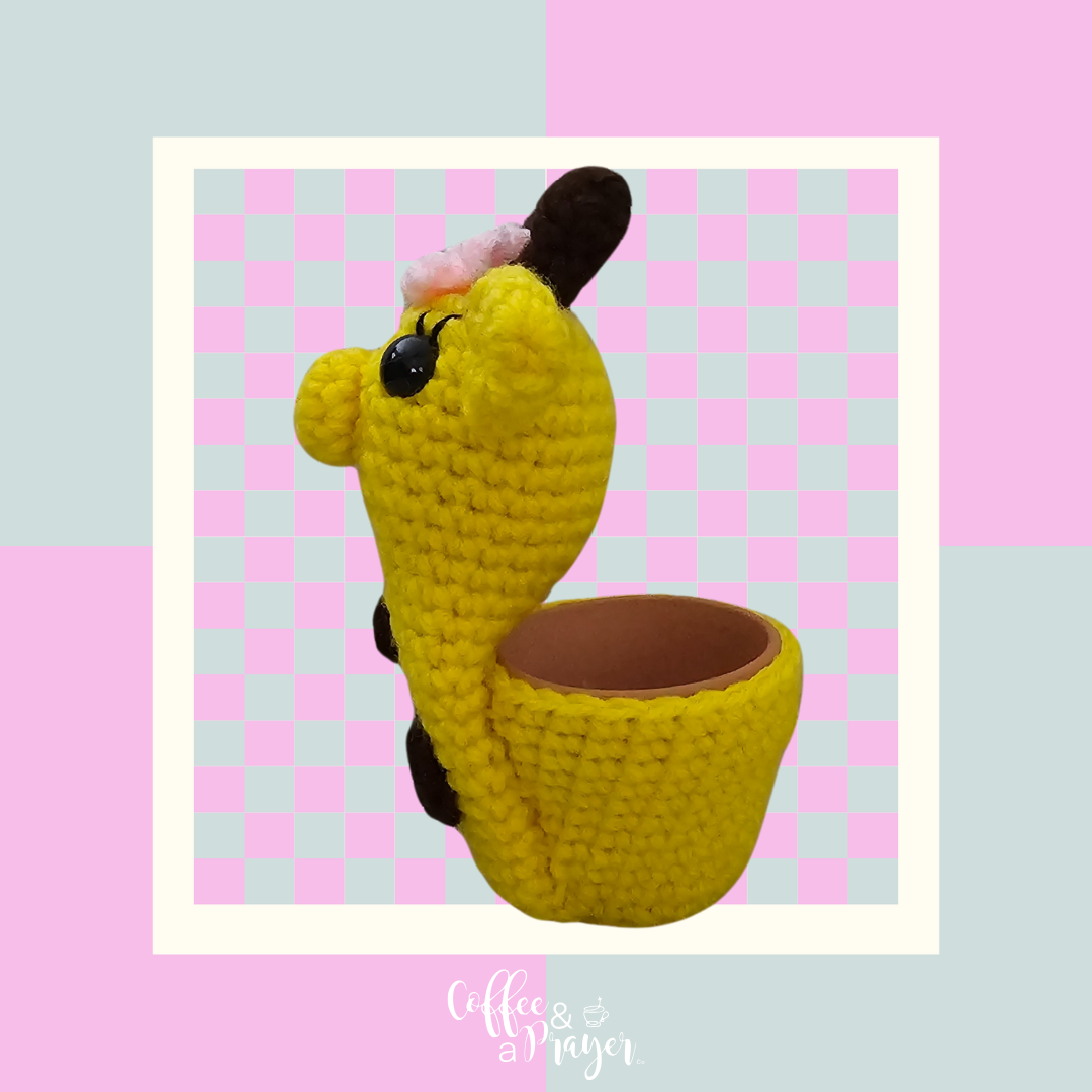 Crochet Giraffe Planter