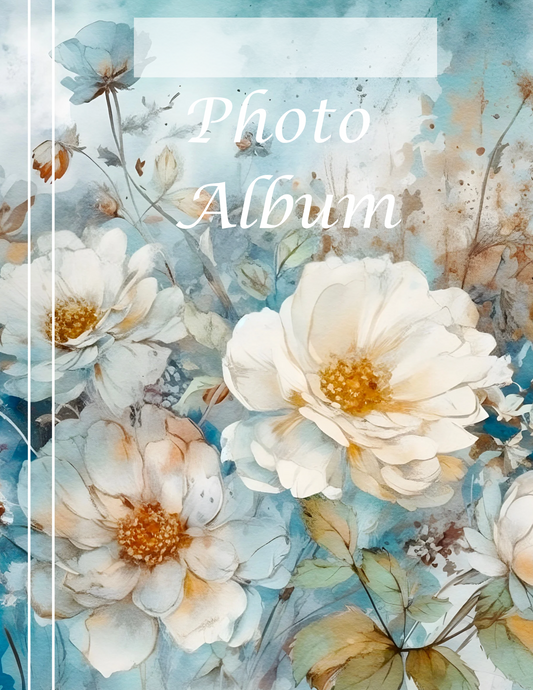 Digital Photo Album- Blue Flower Design