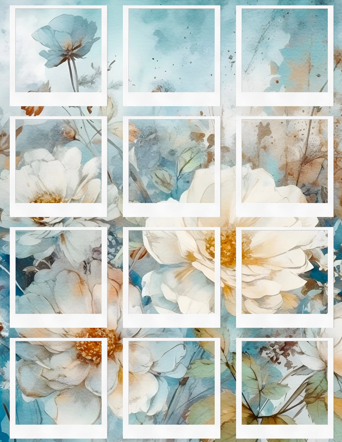 Digital Photo Album- Blue Flower Design