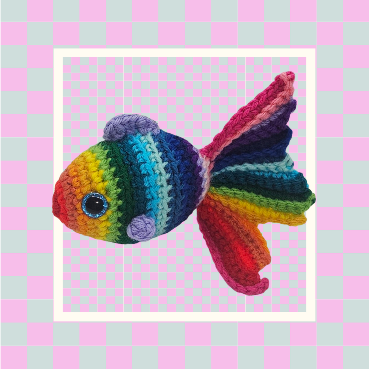 Crochet Fish- Multi-Color Stripes