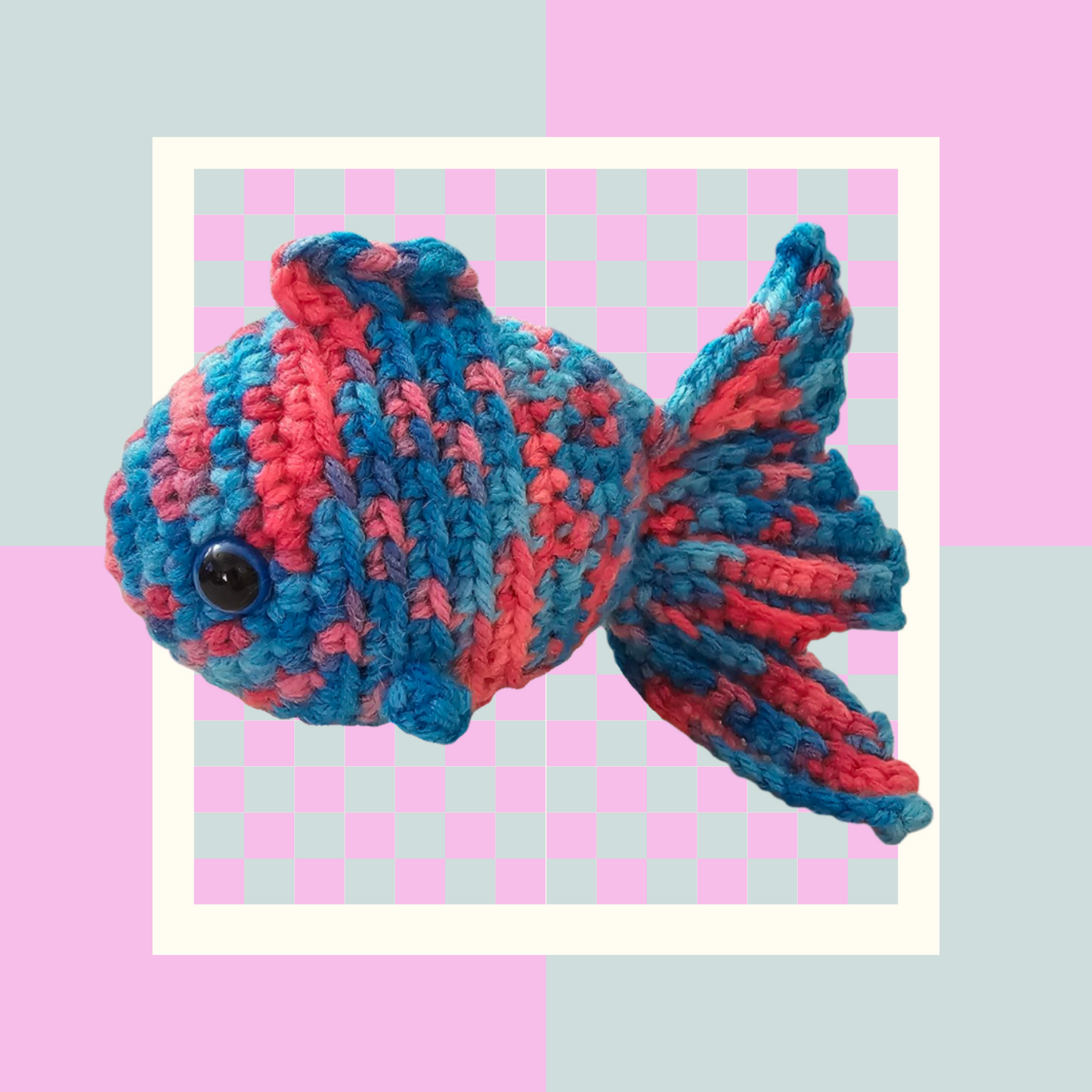 Crochet Fish- Multi Color Pink/Blue/Purple Color