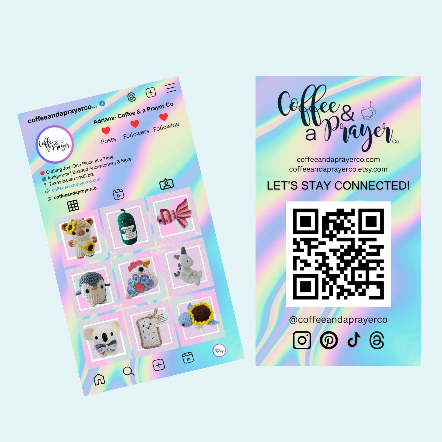 Editable IG Business Cards in Canva | Cute Business Card Design | Trending Business Cards | Business Card with QR code | Canva Pro required