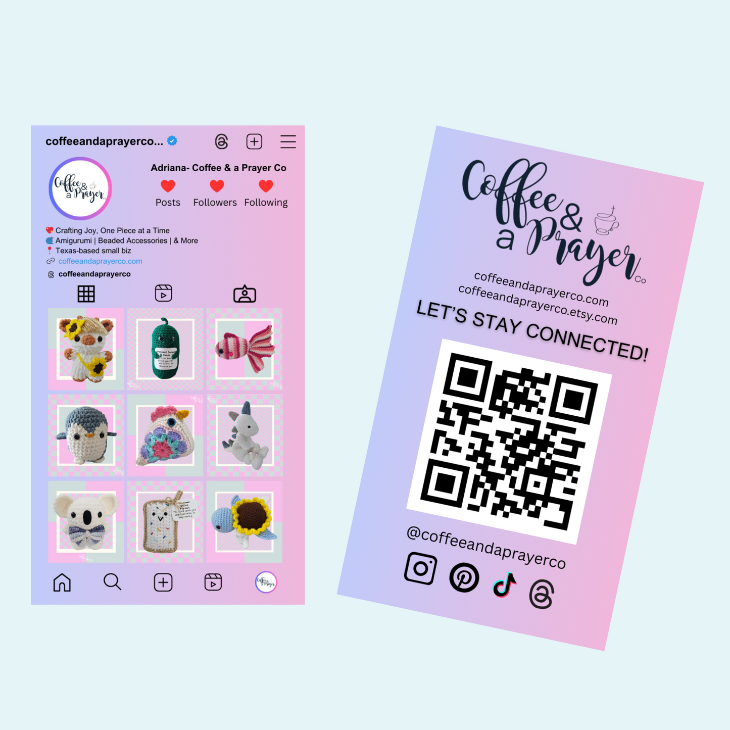 Editable IG Business Cards in Canva | Cute Business Card Design | Trending Business Cards | Business Card with QR code | Canva Pro required