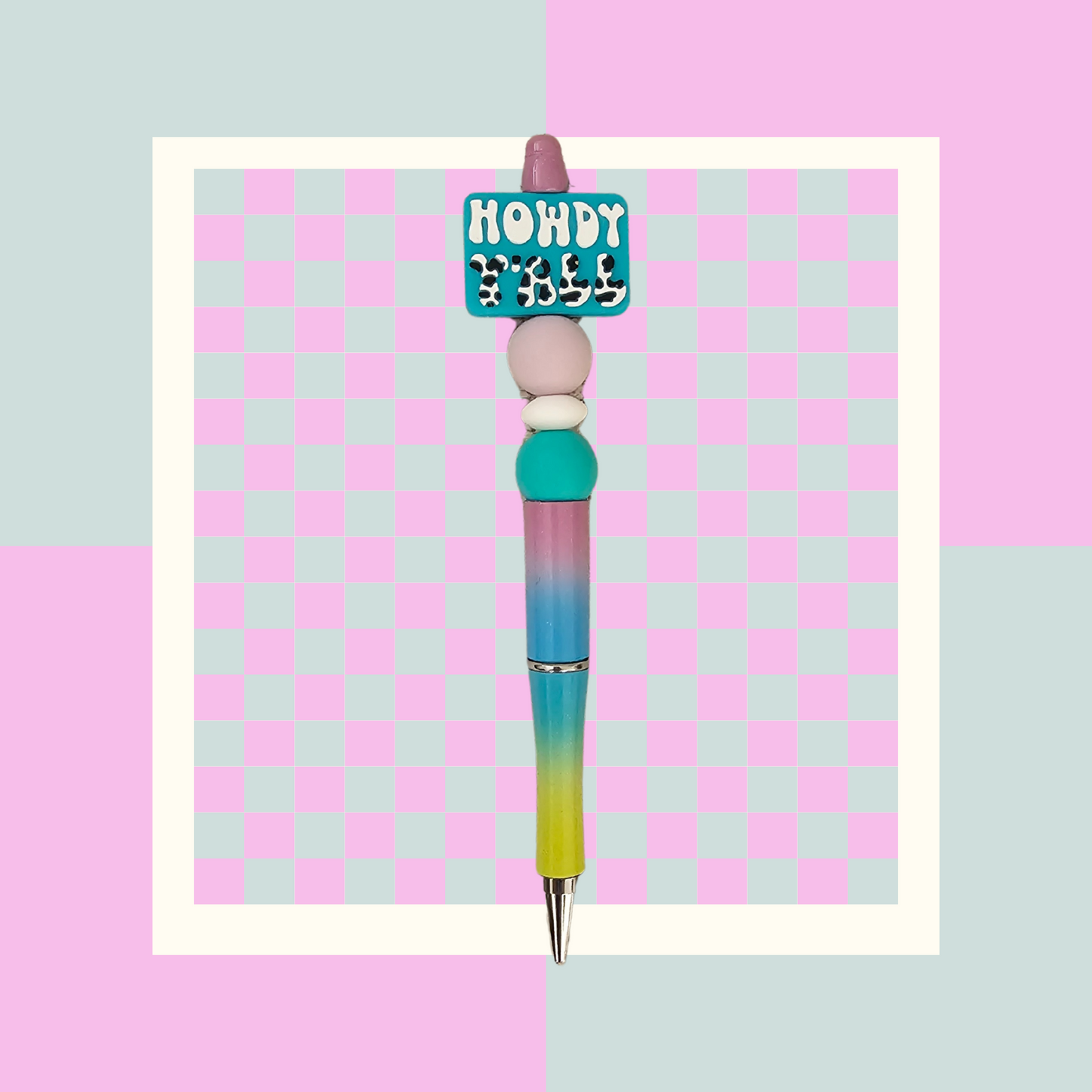 Pen- Silicone Beaded Pen with Howdy Y'all Focal