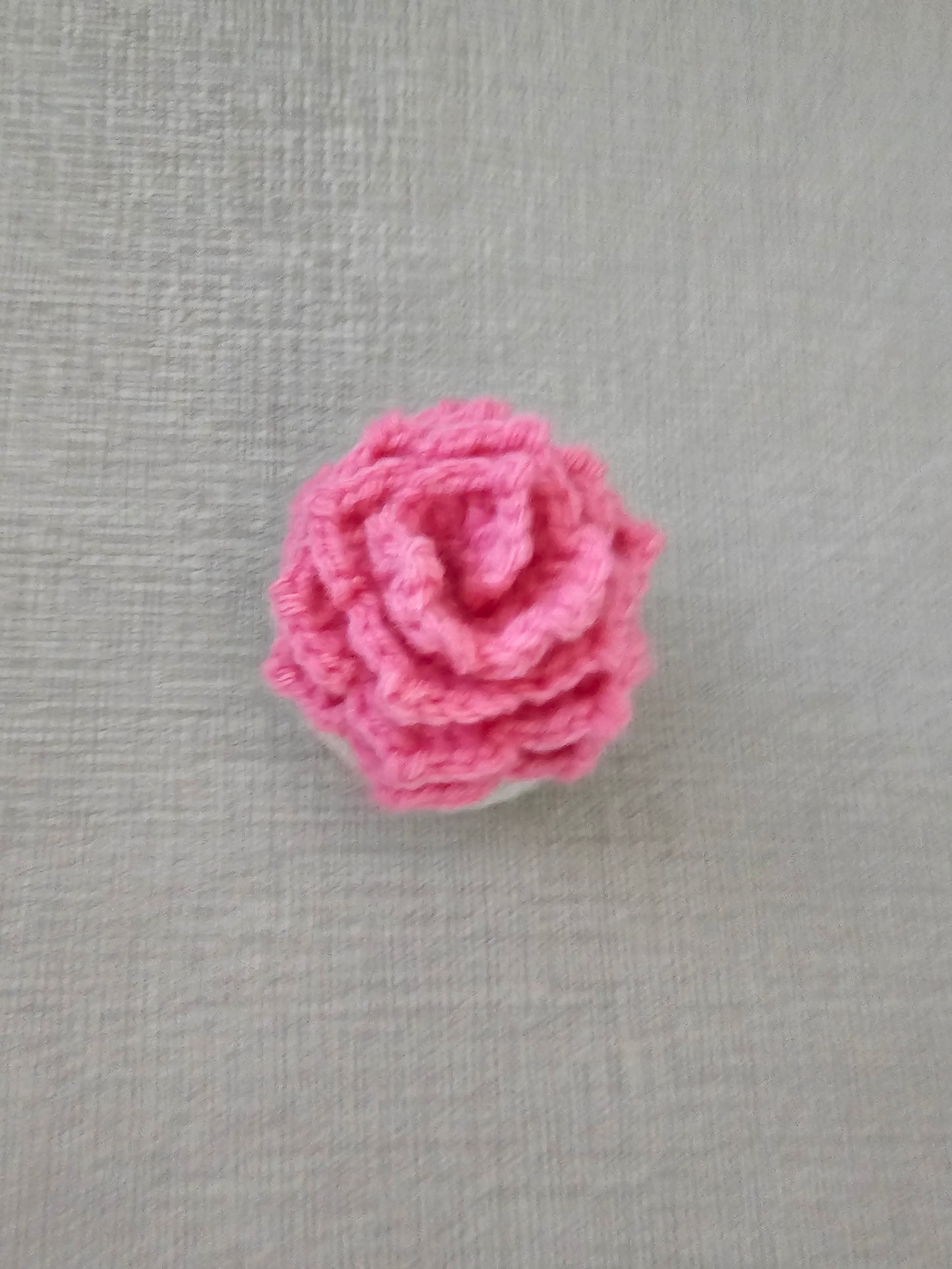 Crochet Flower in Pot - Handmade Desk Decor- Home Decor Gift for All Ages -Bright Pink Color