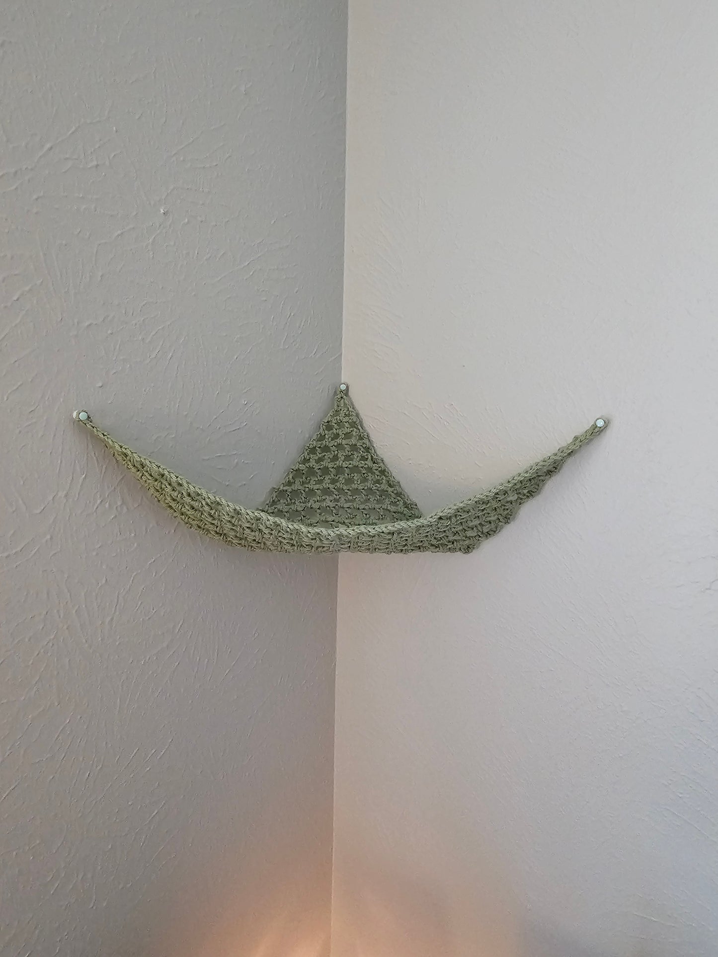 Crochet Hammock, Wall Hanger for Toys, Stuffed Animals, and Plushies- Frosty Green Color
