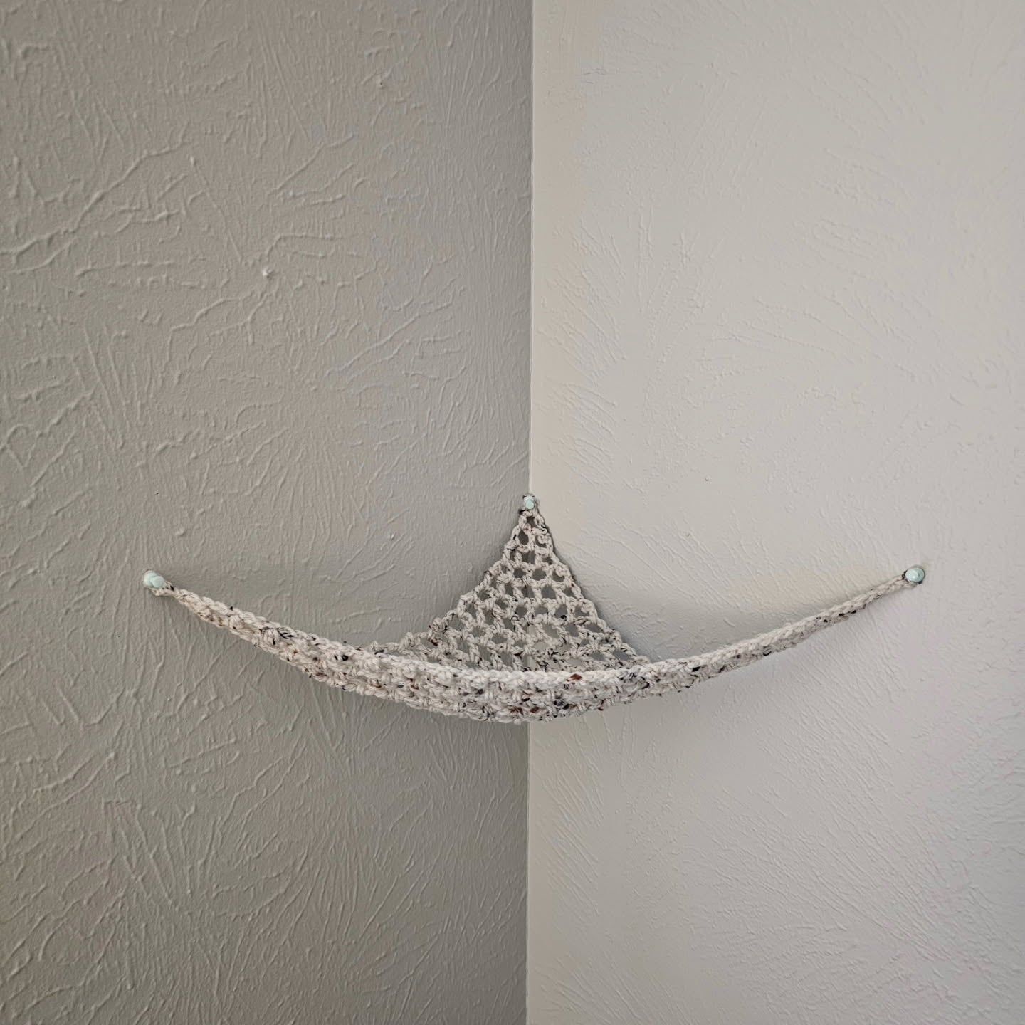 Crochet Hammock, Wall Hanger for Toys, Stuffed Animals, and Plushies- Tan Speckle Color