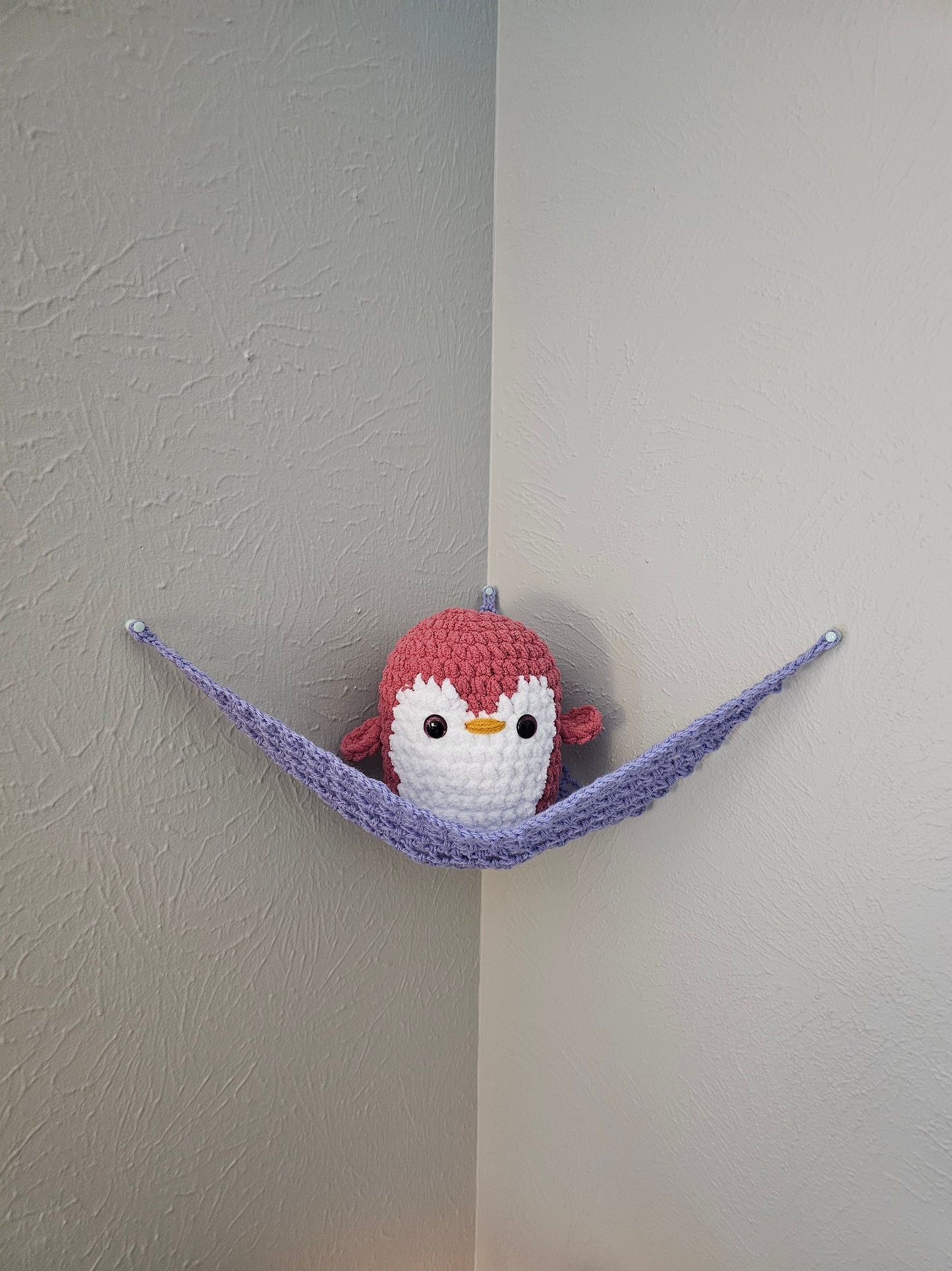Crochet Hammock, Wall Hanger for Toys, Stuffed Animals, and Plushies- Light Purple Color
