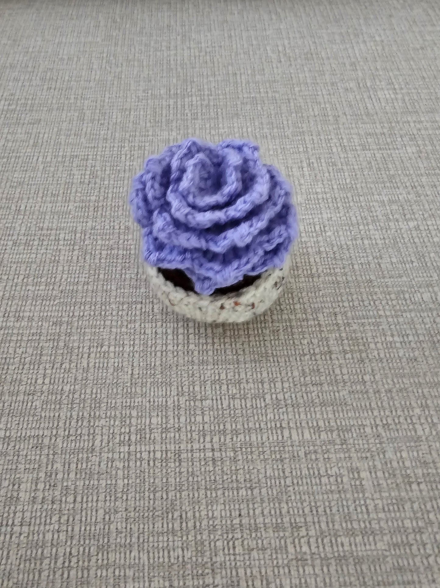 Crochet Flower in Pot - Handmade Desk Decor- Home Decor Gift for All Ages -Light Purple Color