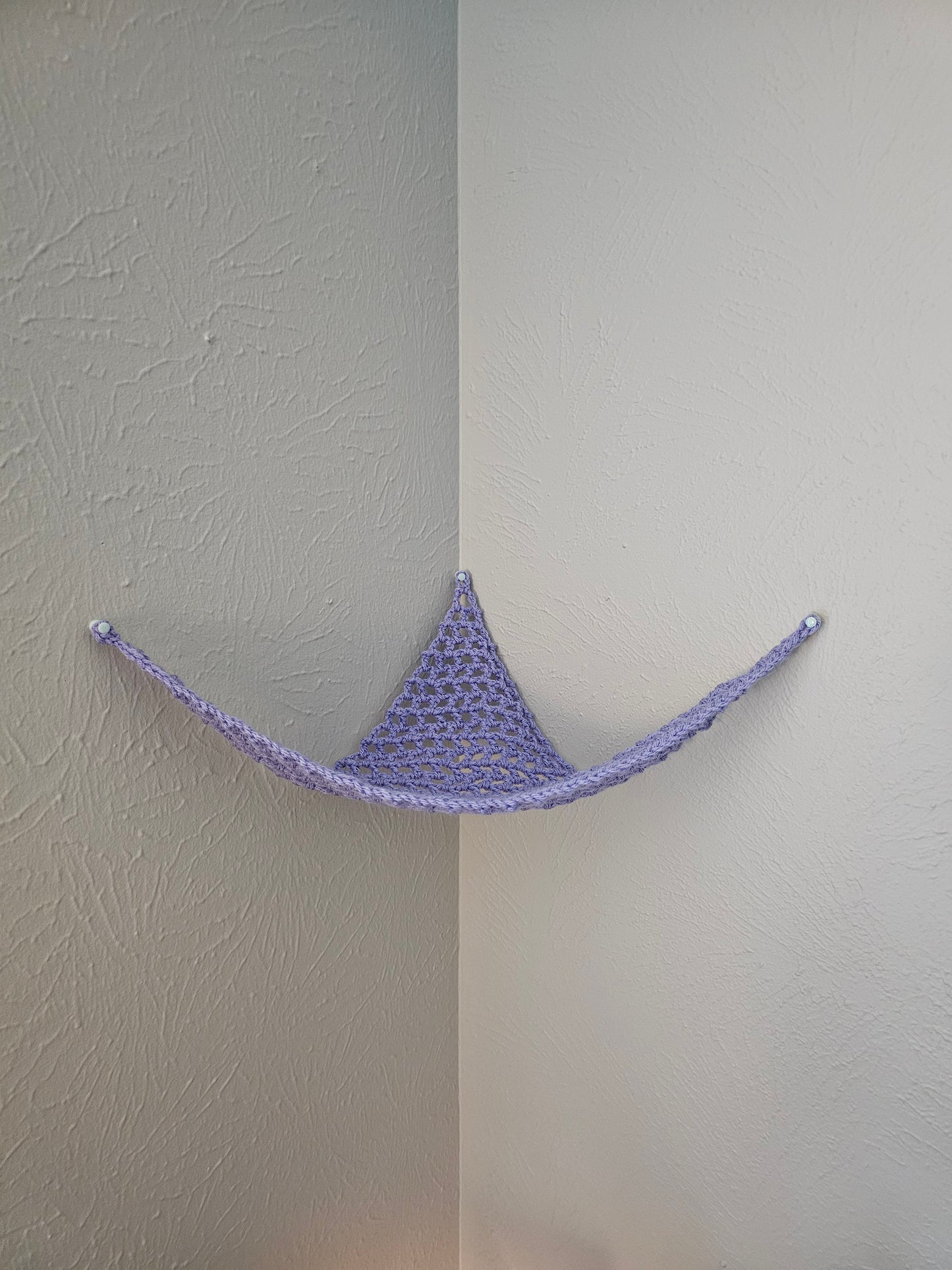 Crochet Hammock, Wall Hanger for Toys, Stuffed Animals, and Plushies- Light Purple Color