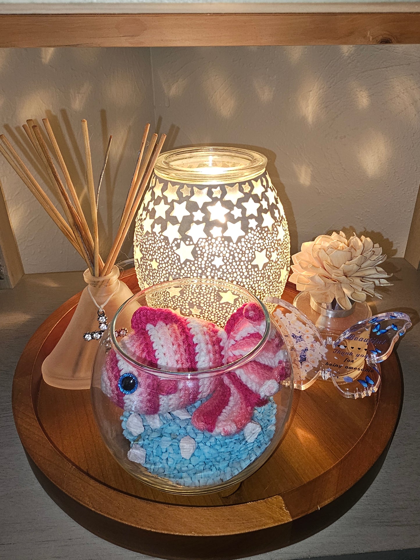 Crochet Fish- Pink Stripes Color