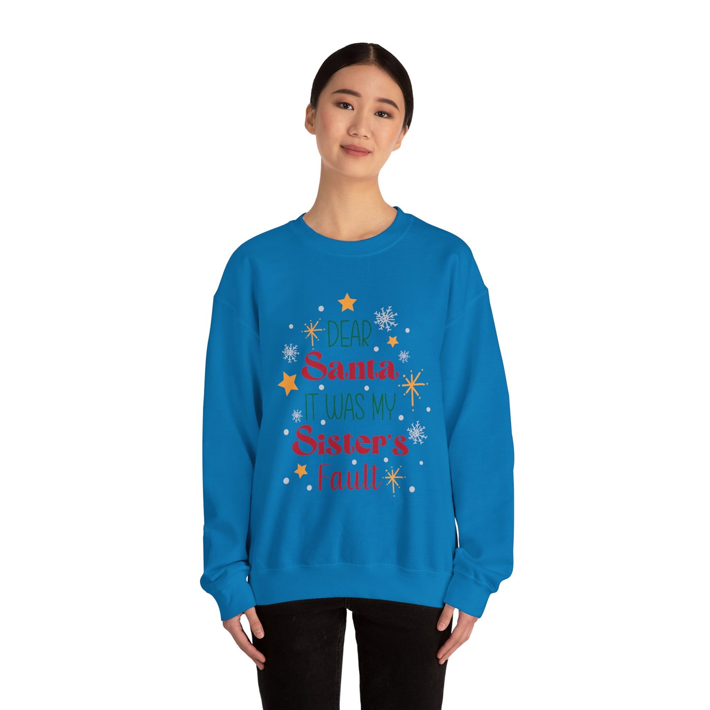 Dear Santa it was my sisters fault Unisex Heavy Blend™ Crewneck Sweatshirt