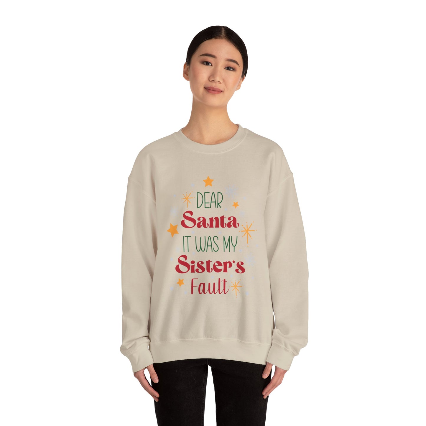 Dear Santa it was my sisters fault Unisex Heavy Blend™ Crewneck Sweatshirt