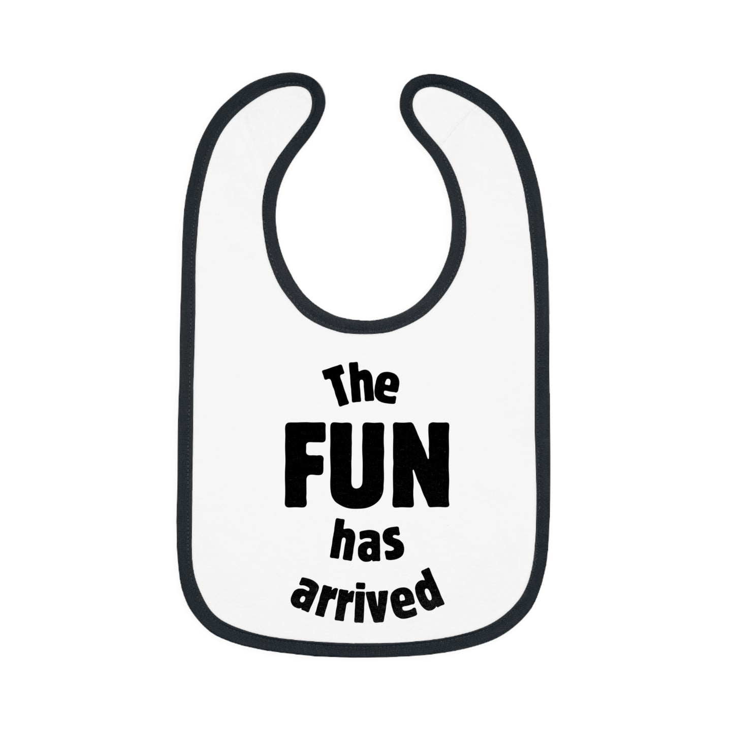 The Fun Has Arrived Baby Contrast Trim Jersey Bib