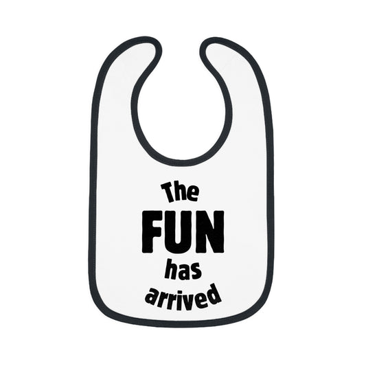 The Fun Has Arrived Baby Contrast Trim Jersey Bib