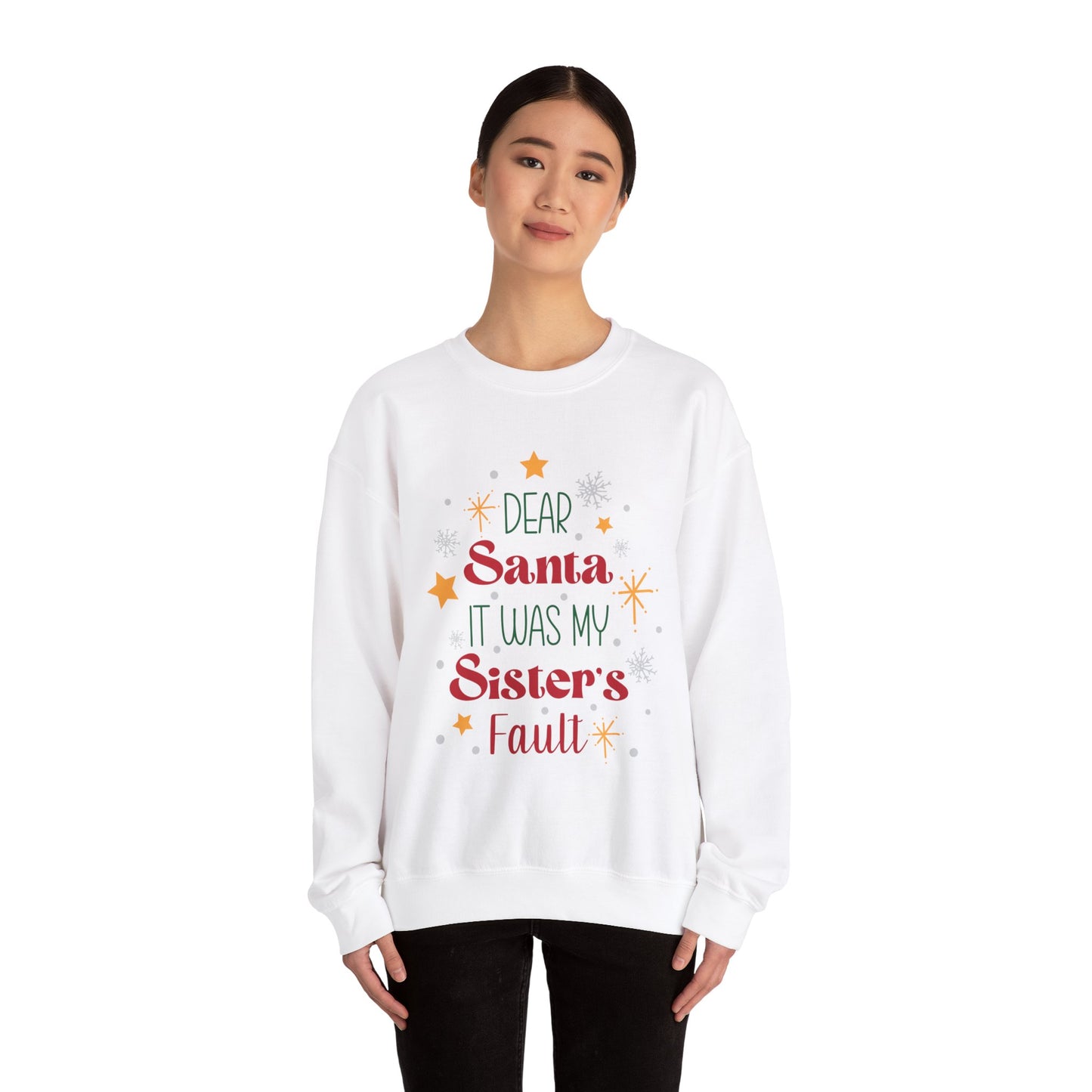 Dear Santa it was my sisters fault Unisex Heavy Blend™ Crewneck Sweatshirt