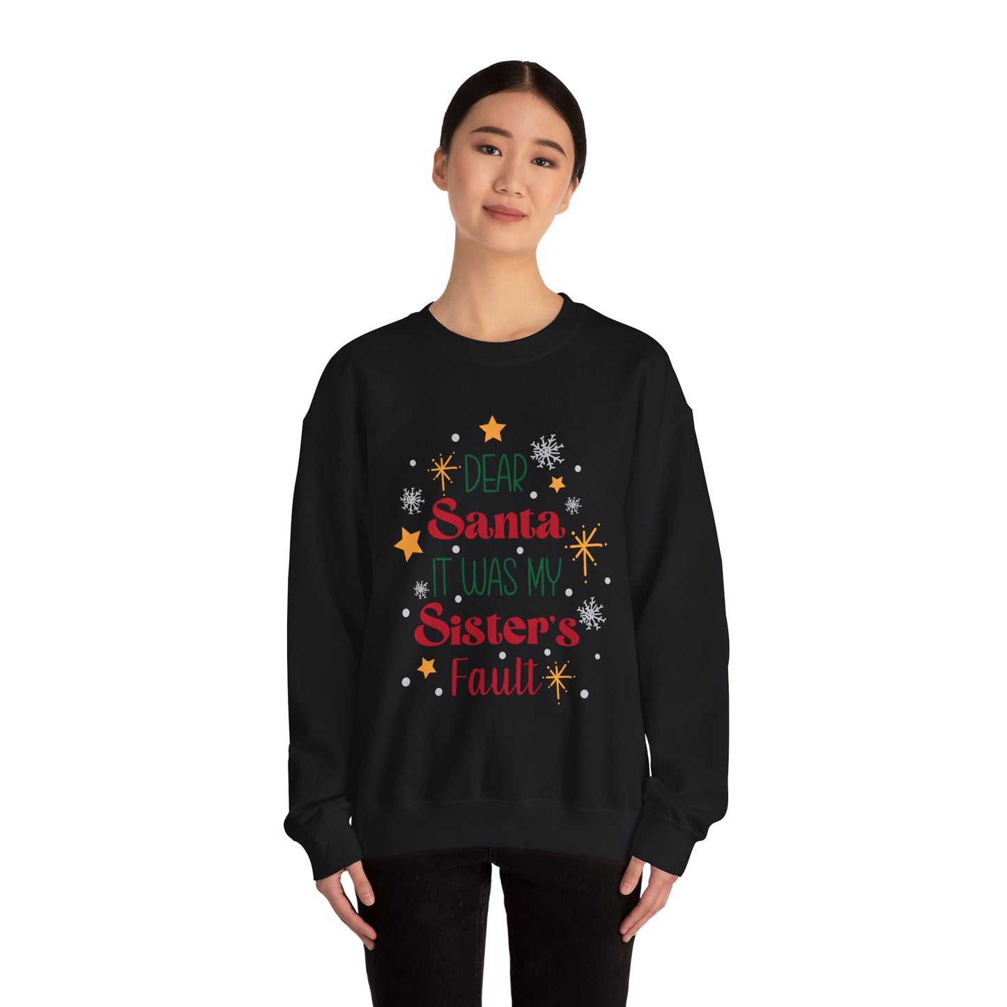 Dear Santa it was my sisters fault Unisex Heavy Blend™ Crewneck Sweatshirt