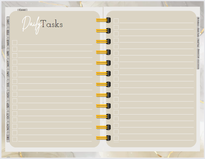 Digital Product/Marble Warm Tones Digital Planner- Digital Product