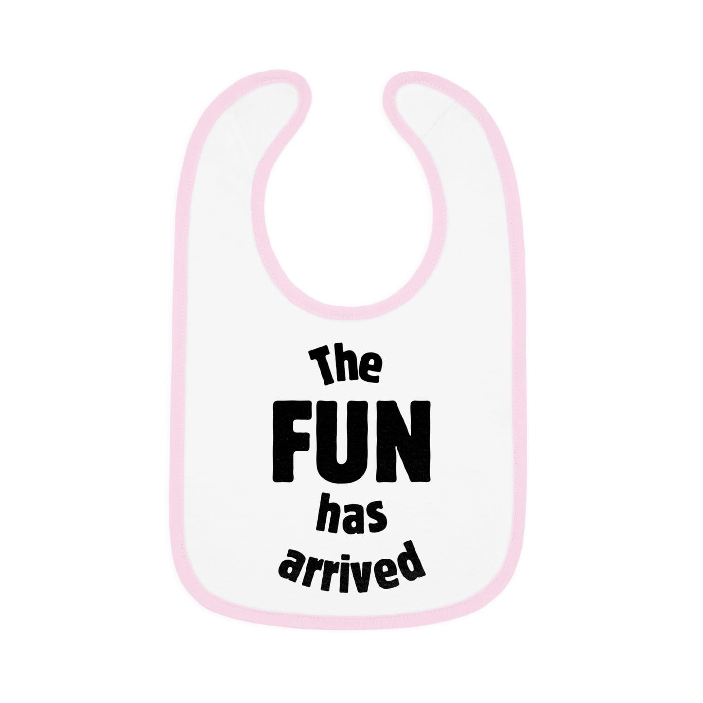 The Fun Has Arrived Baby Contrast Trim Jersey Bib