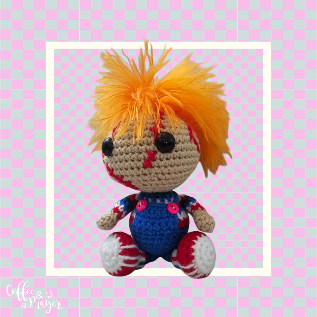 Crochet Chucky Horror Doll | Handmade Creepy Cute Amigurumi Doll