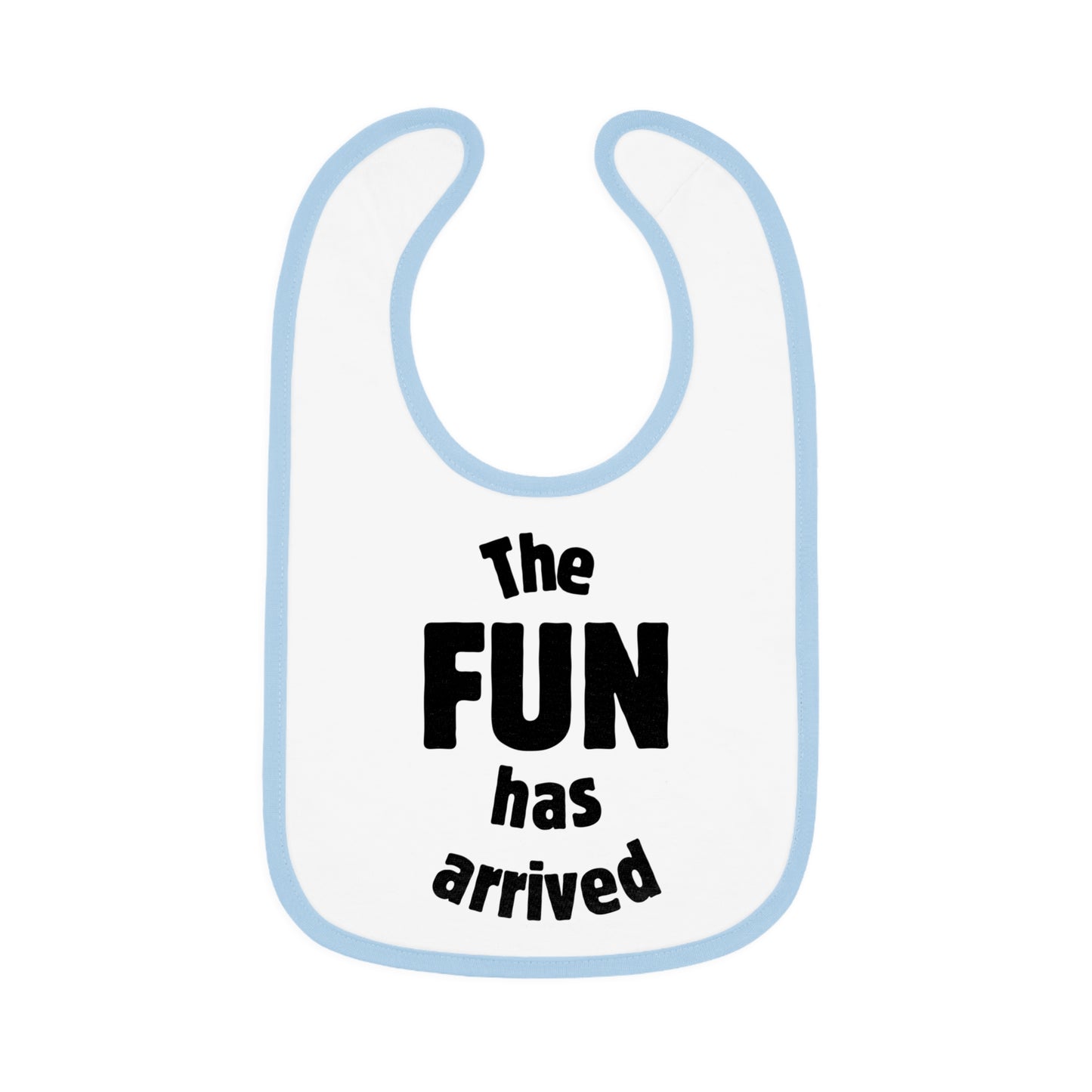 The Fun Has Arrived Baby Contrast Trim Jersey Bib