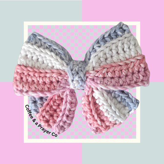 Crochet Bow with Alligator Clip