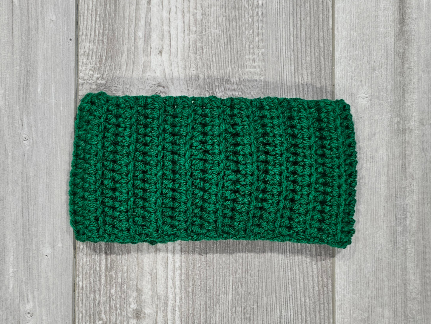 Crochet Twisted Headband- Green