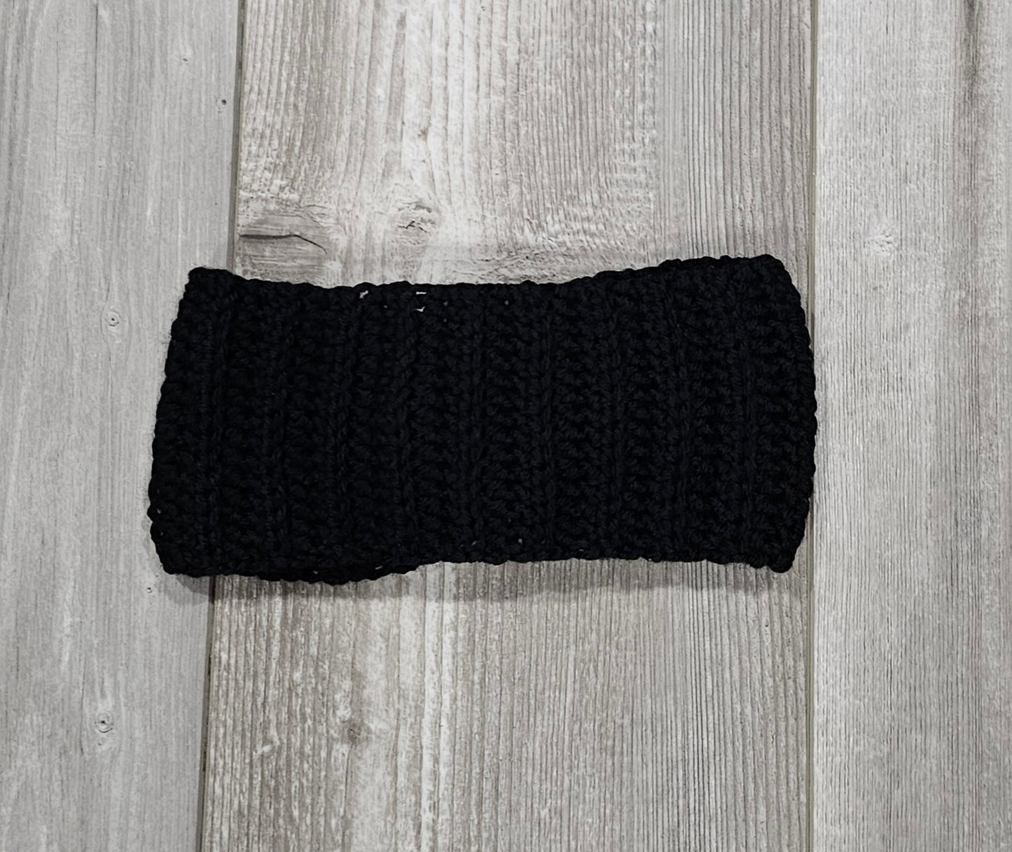 Crochet Twisted Headband- Black