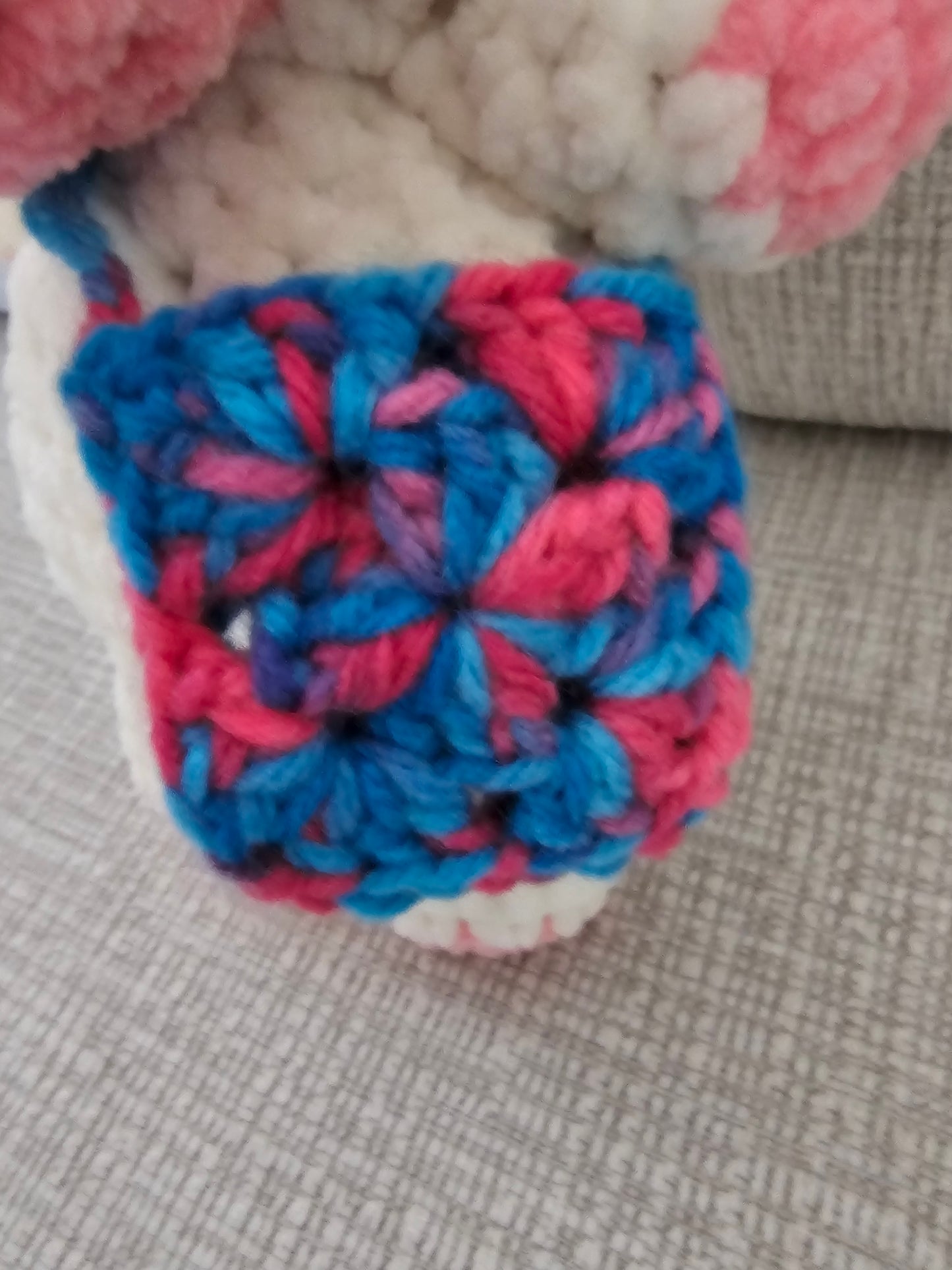 Crochet Little Plush Cow with Granny Square Purse