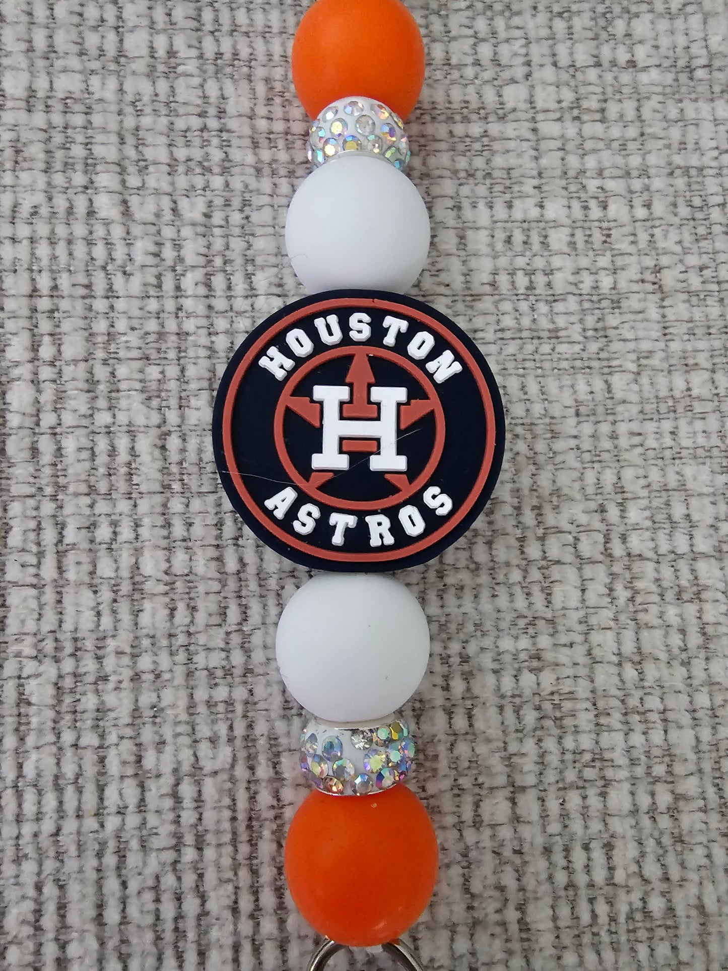 Phone Hand Strap/ Kindle Strap/ iPad Strap Interchangeable - Silicone Beaded Phone Strap with Astros Focal