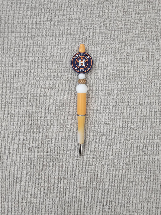 Pen- Silicone Beaded Pen with Astros Focal