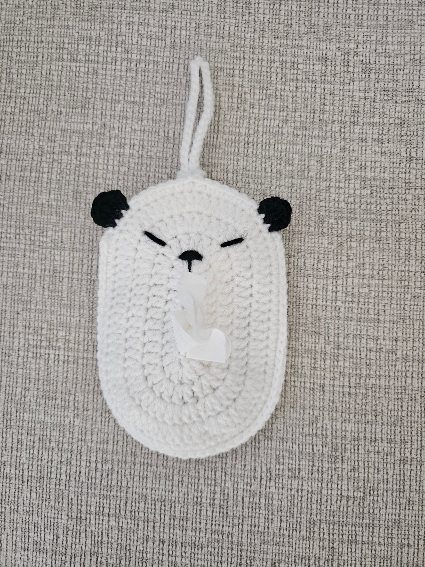 Crochet Tissue Panda Pouch