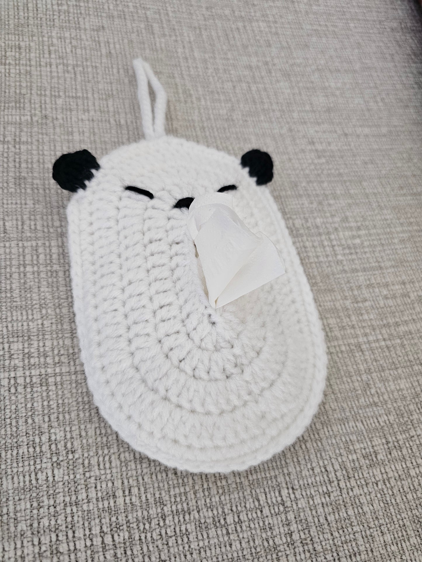 Crochet Tissue Panda Pouch