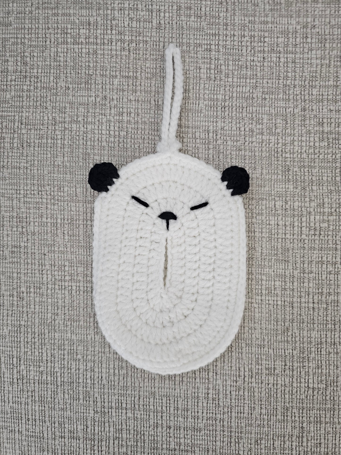 Crochet Tissue Panda Pouch